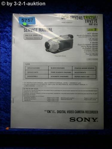 Sony service manual dcr - sony, trv24e