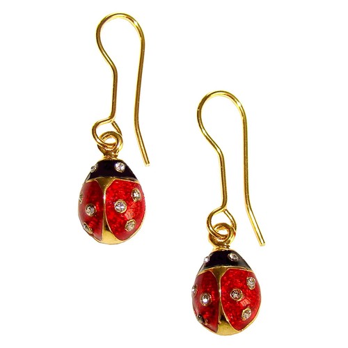 Boucles oreille coccinelle - boucles, d'oreille