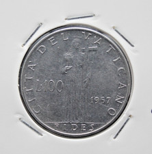 Moneta 1957 Vaticano 100 Lire