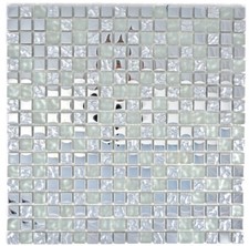Mosaico IN Vetro Piastrelle Argento Mosaikplatte Tulipani WB92-0217 1 Opaco