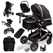 GaGaDumi Florida Passeggino  Carrozzina 3 in 1 - con Seggiolino Auto -Alluminio