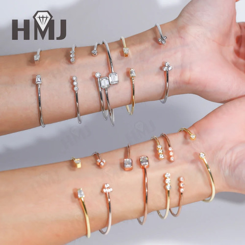 Bracciale moissanite aperto - moissanite,