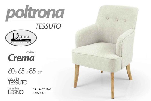 Sedia poltrona crema beige - poltrona,