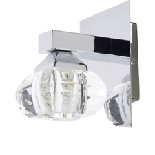 Lampada da parete faretto luce 40W vetro e cromato lampadario Brilliant Fortuna