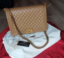 Iconica borsa grande Chanel Boy del 2014 beige