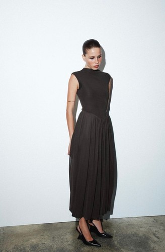 Abito lungo donna - zara, marrone