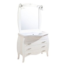 Mobile Bagno 85 cm da terra Composizione con Lavabo Specchio e Applique