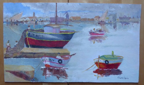 Vecchio quadro olio su - quadro, ad