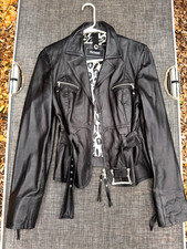 Giacca pelle donna biker