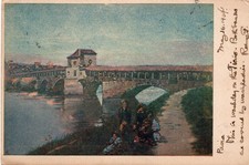 CARTOLINA D'EPOCA      PAVIA 1904 ANIMATA  VIAGGIATA