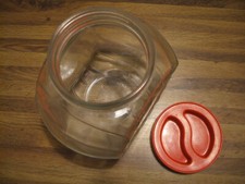 Contenitore Porta Biscotti in vetro spesso e tappo rosso