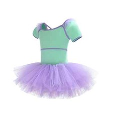 Costume Allenamento Ginnastica Danza Tutù Body Bambina Cotone Abito Balletto Gonna