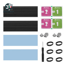 2 Pz Dissipatori Di Calore in Alluminio per SSD 2280 Con Pad Termico in Silicone