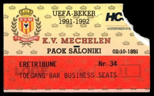 Biglietto 1991 mechelen - 1991, kv