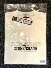 Top Supreme x Stone Island con logo ricamato S/S bianco (taglia media) FW20 nuovo