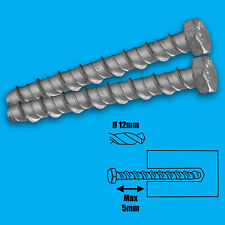 10x Fissaggio Bulloni M12 X 75mm per Calcestruzzo, Muratura, Cavo Blocco Testa