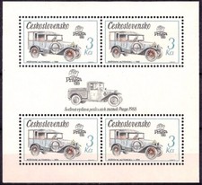 Francobollo Cecoslovacchia 1988 Mail Van Automobili Storia Trasporti Ex m/s MNH