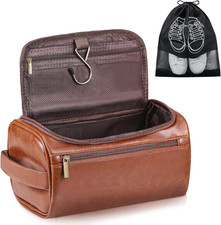 Beauty Case Uomo in Pelle PU Con Sacchetti Scarpe – Borsa Da Toilette Uomo Grand