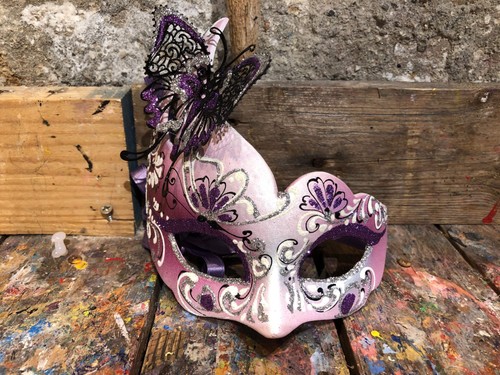 Maschera carnevale rosa con - maschera, di