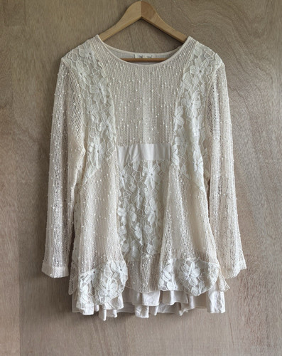 Top tunica boho all'uncinetto