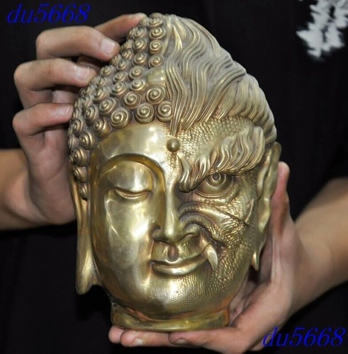 Statua testa buddha mezzo - statua,