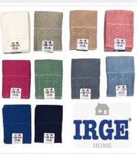 COPPIA set 1+1 ASCIUGAMANI "IRGE" Spugna Morbidissima Jacquard-100% COTONE-gr600