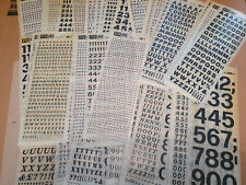 LOTTO 50 FOGLI TRASFERIBILI  trasferelli R41  LETTERE NUMERI 25 X8,5 CM  DIVERSI