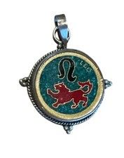 🦁 Ciondolo Pendente Leo Leone Segno Zoodicale Vintage Argento Tribale Etnico
