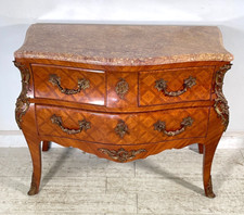 ANTICO COMO STILE LUIGI XV 3 CASSETTI epoca '900 MARMO BRONZO DORATO CASSETTIERA