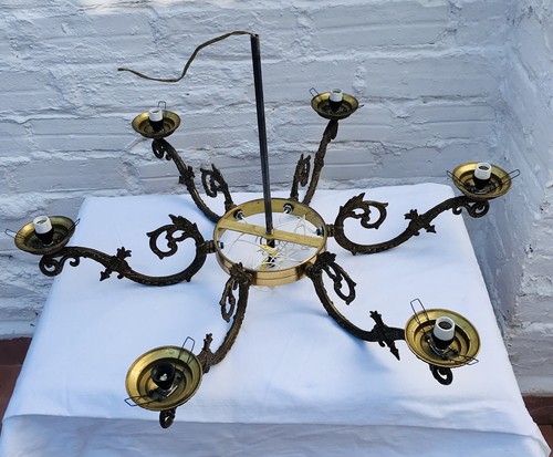 Antichi lampadari bronzo - 6,