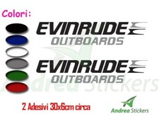 EVINRUDE OUTBOARDS coppia di adesivi in vinile 30x6cm - barca motoscafo motore