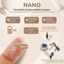 Invisibile Nascosto Micro Nano Piccolo Auricolare Insetto Cellulare Esame Trucchi