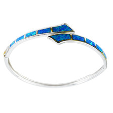 Bracciale opale blu in argento