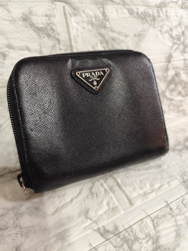 Prada portafoglio bifold nero - portafoglio,