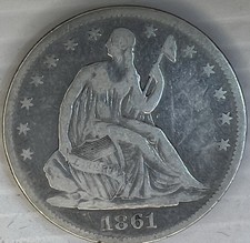 1861 Seated Liberty Half