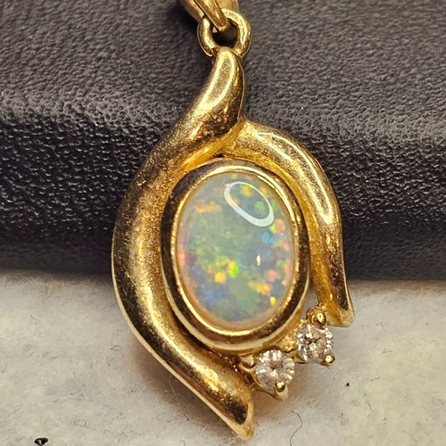 Ciondolo opale cristallo - , oro