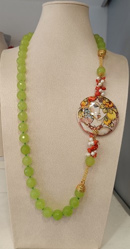 Collana artigianale pietra - collana,