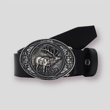 Cintura in pelle da uomo larga