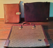 Lotto PORTA-DOCUMENTI PORTA-AGENDE NOTES pelle vero cuoio SET 3 PEZZI vintage