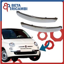Kit Coppia Modanatura Paraurti Anteriore Dx e Sx Cromata Per Fiat 500 07/2007->