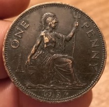 Moneta 1 Penny 1937, Great Britain Georgivs VI, Rif. 7229