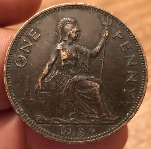 Moneta penny 1937 great - penny, 1937,