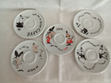 LOTTO 5 VECCHI PIATTINI CAFFE BIALETTI NO TAZZINE PUBBLICITA CERAMICA COLLEZIONE