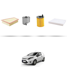 HOFFCAR Kit tagliando - 4 filtri per Ford Fiesta VI 1.6 tdci 70kw dal 2010
