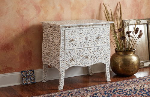 Tavolino comodino vintage boho - tavolino,