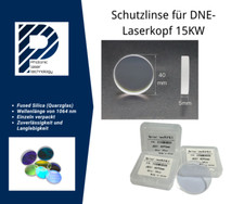 Lente di protezione laser in vetro al quarzo per testa di taglio laser a fibra DNE, Ø40 x 5, 15KW