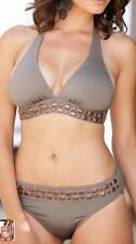 Elegante Costume Bikini Resort Sabbia/ Stone Grey taglia 44/46 applicazioni rame