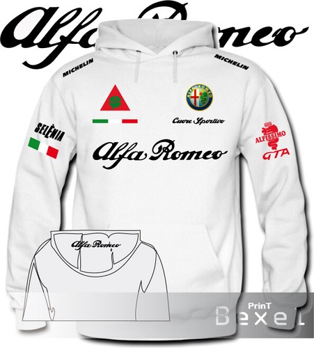 Felpa hoodie printed alfa - felpa,
