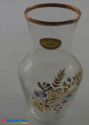 637 vaso vetro decorato - h,