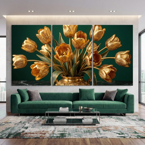 Fiori dorati stile moderno - fiori,